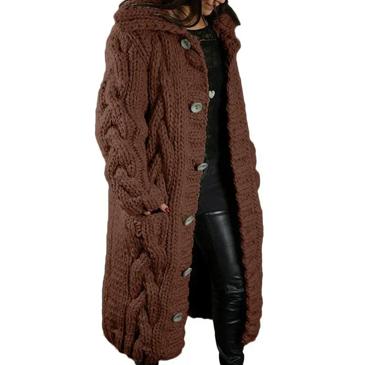 Casual winter fashion cardigan in chunky knit texture