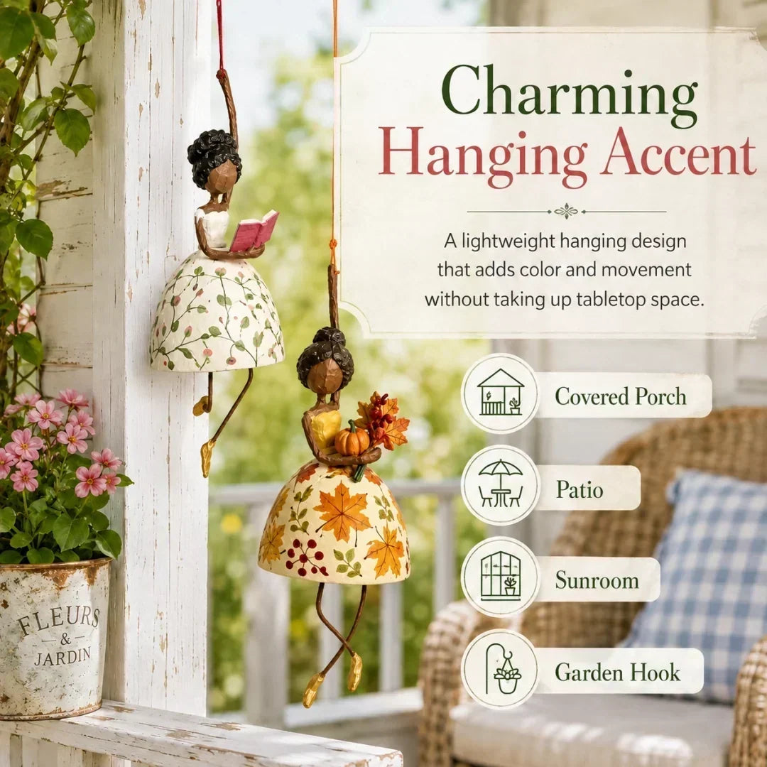 Whimsical home decor hanging accent with a dancing lady motif
