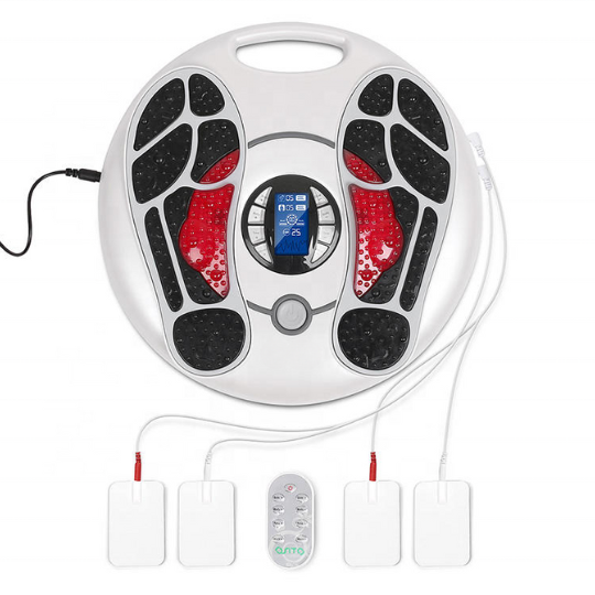 Close-up view of the electric feet relief massager surface and nodes