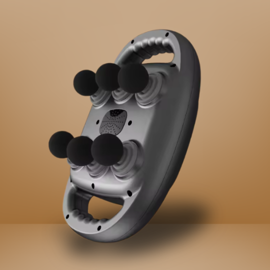 Compact and powerful portable massager for soothing sore muscles anywhere