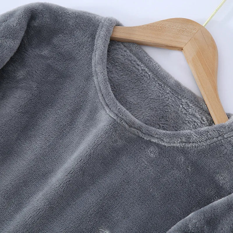 Plush sleepwear outfit for men in stylish winter colors