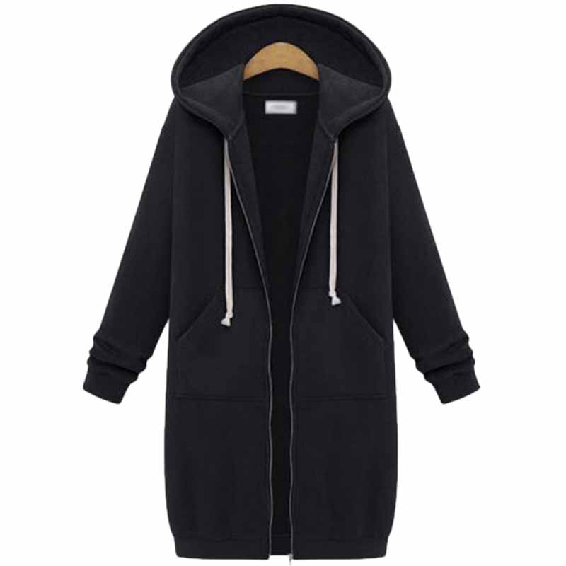 Womens casual long cardigan hoodie worn with jeans