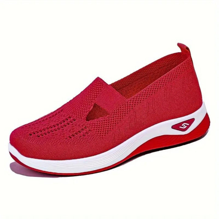 Pair of comfortable orthopedic walking sneakers displayed on a neutral background