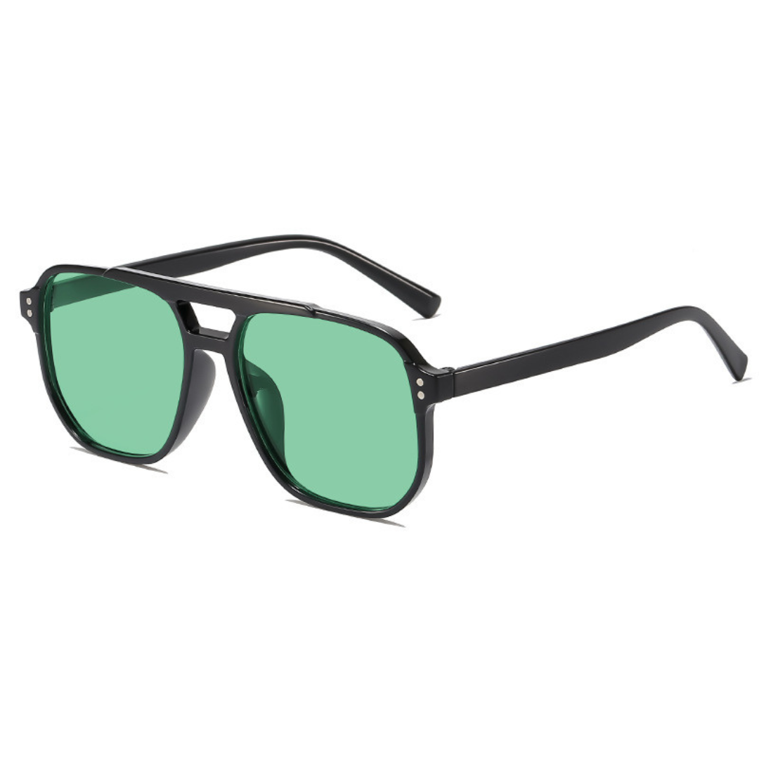 Chic double bridge sunglasses complementing a casual summer outfit