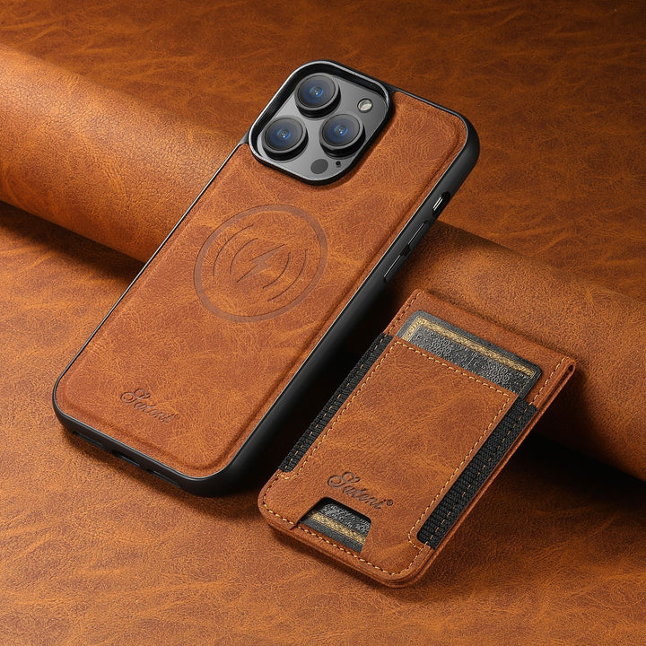 Protective leather case for iPhone with integrated card slot
