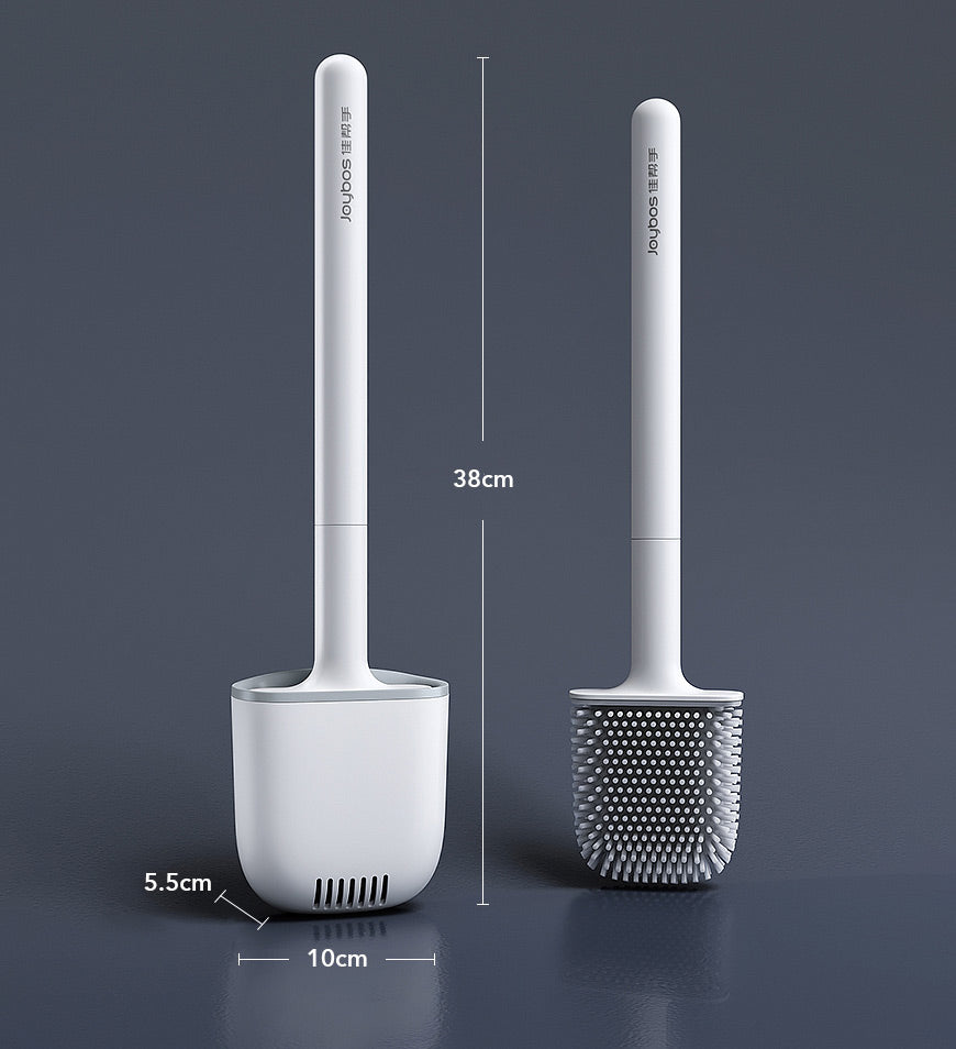 Anti bacterial bathroom accessories set featuring flexible toilet brush
