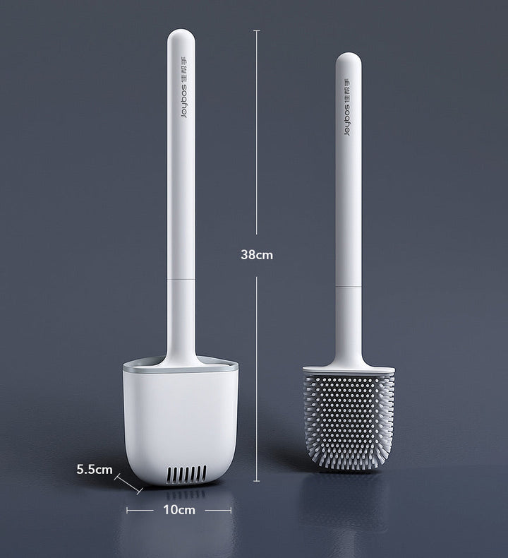 Anti bacterial bathroom accessories set featuring flexible toilet brush