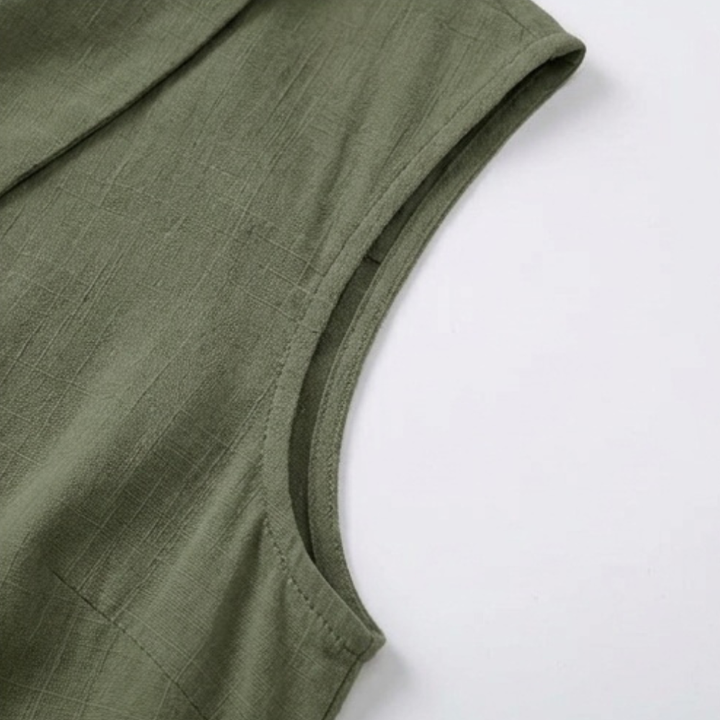 Close-up of lapel collar on lightweight summer blouse for women