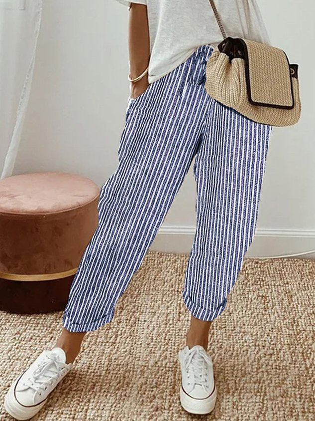 Stylish women's pants showing the waistband and pockets