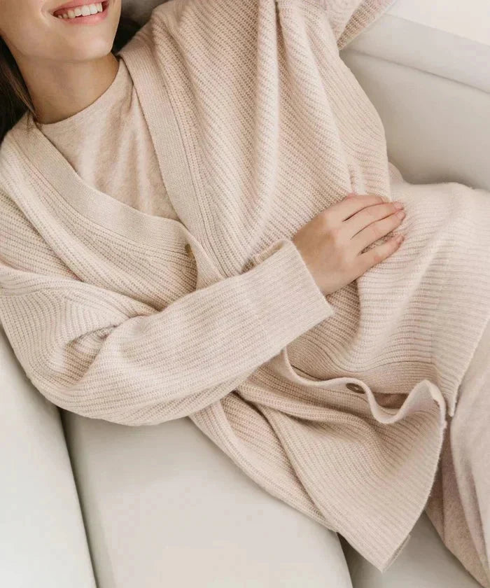 Cozy outerwear knit cardigan vest back view for womens fashion