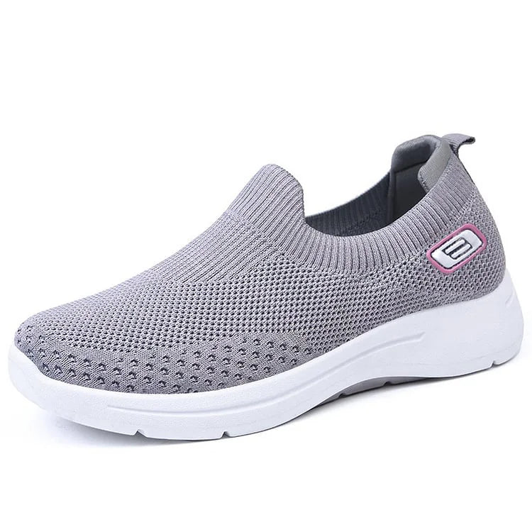 Non-slip rubber outsole detail of women's orthopedic walking shoes
