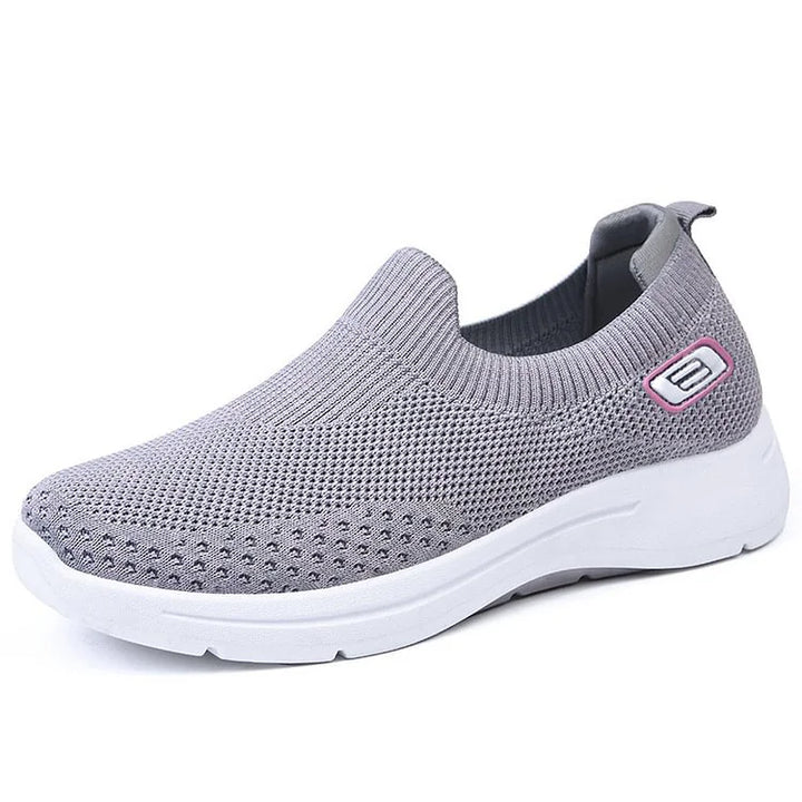 Non-slip rubber outsole detail of women's orthopedic walking shoes