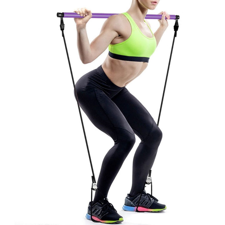 Ergonomic foam grip handle on the portable workout bar for comfortable exercise