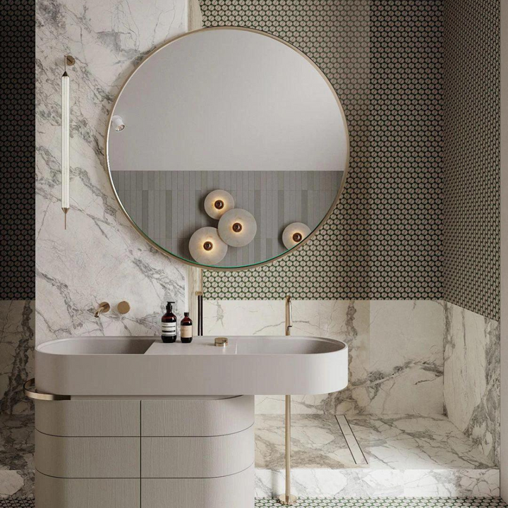 Stylish bedroom lighting with a contemporary alabaster wall sconce fixture
