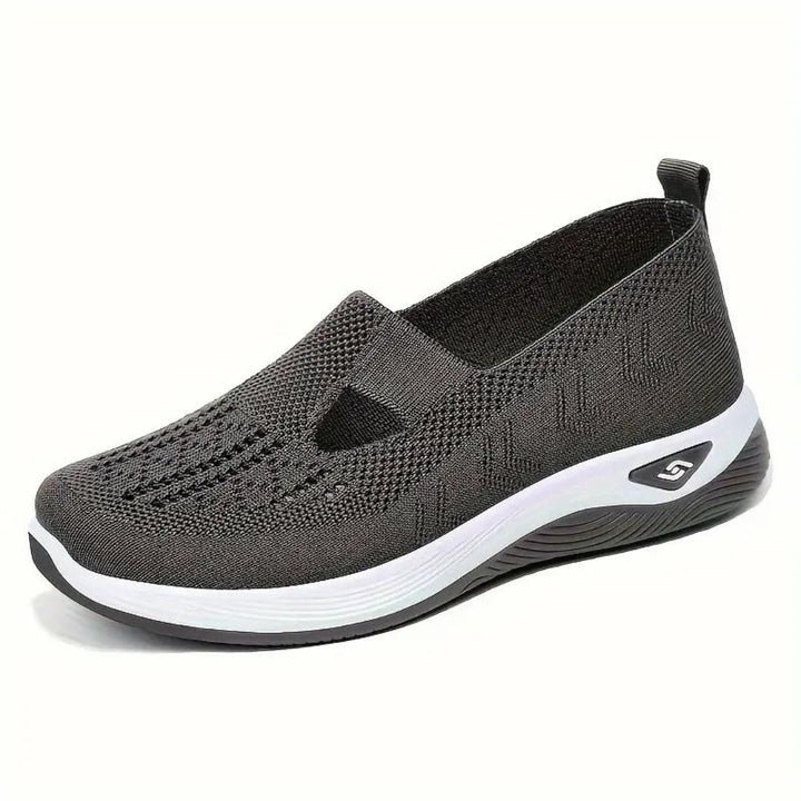 Flexible sole detail of women's arch support sneakers for daily walking