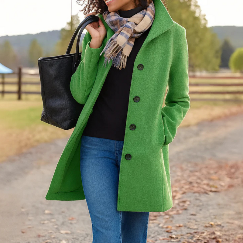 Texture of warm winter coat fabric for cold weather