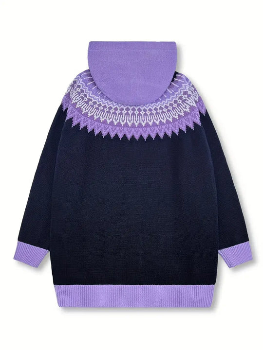 Mikhaela | Women’s Fair Isle Hooded Cardigan