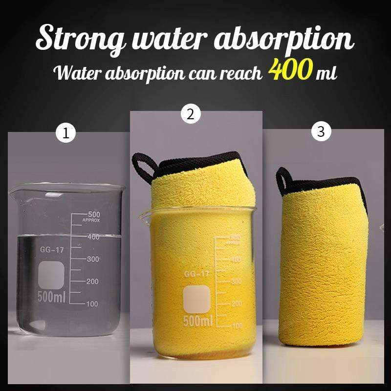 Car drying towel showing dual-sided texture for efficient auto detailing and polishing.