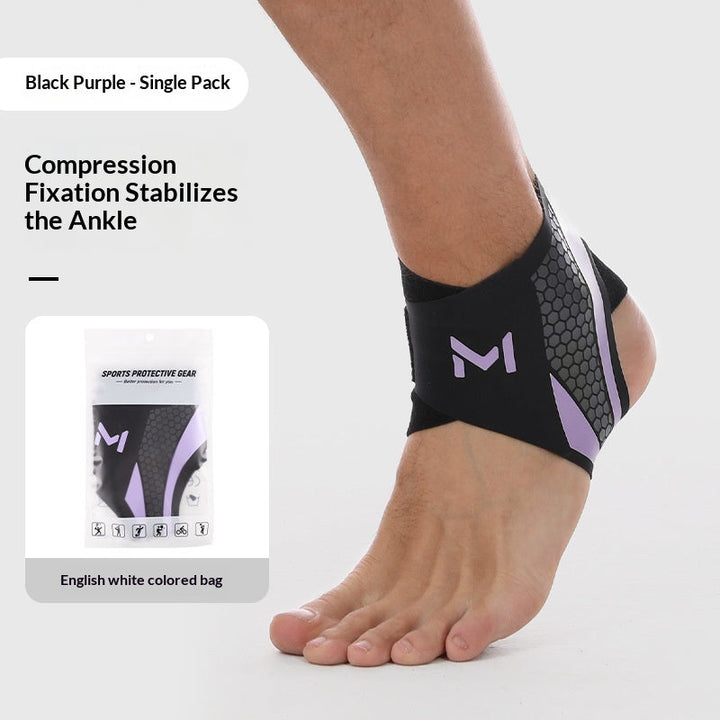 Side view of sports protection ankle sleeve during dynamic movement