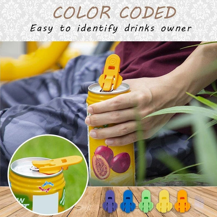 Top view of portable can opener with secure finger grip design