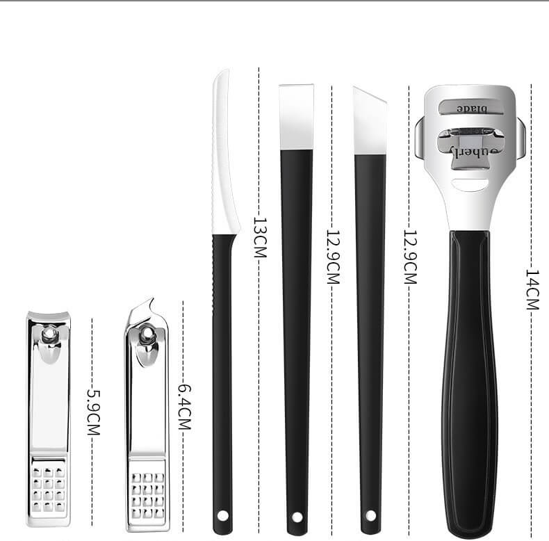 Compact travel manicure set case zipped shut for portability