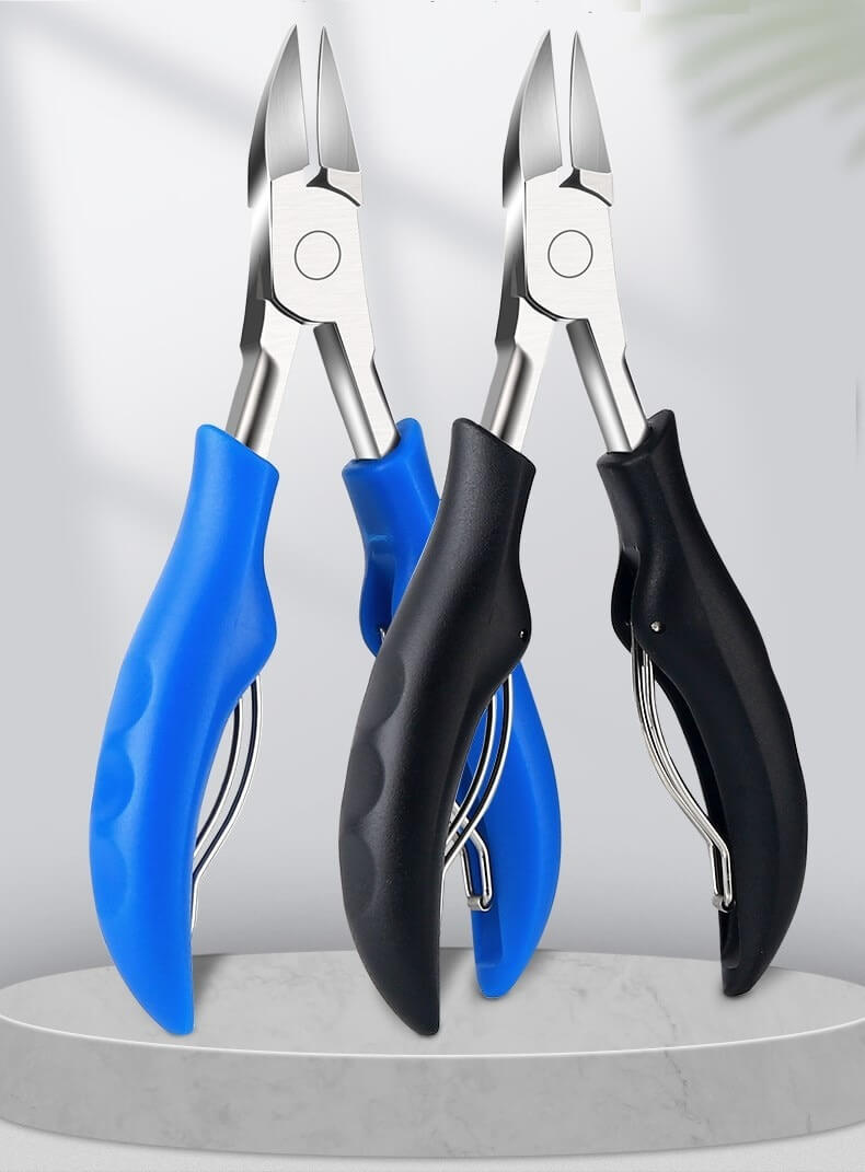 Travel grooming set with essential nail care instruments in black case