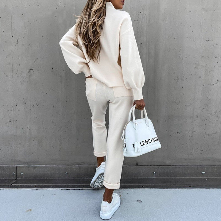Back view of activewear sweatsuit showcasing the relaxed fit and comfortable design