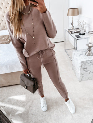 Model posing in casual wear matching top and bottom set for daily comfort