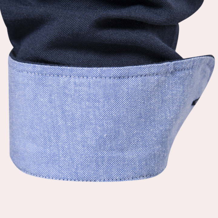 Textured fabric close up of a comfortable mens winter and autumn shirt