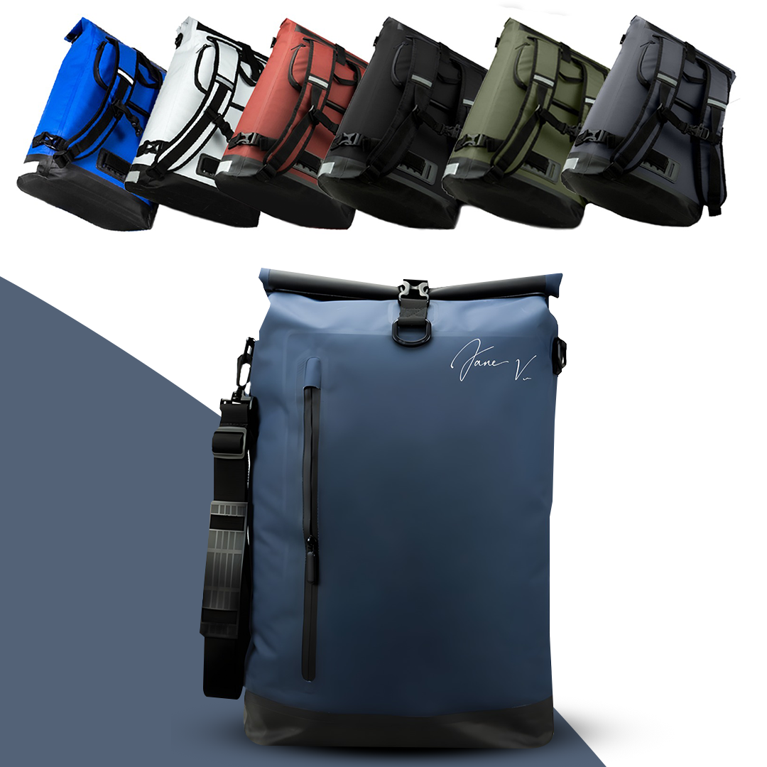 Full view of the multi-functional 3-in-1 bike bag and rucksack ready for travel