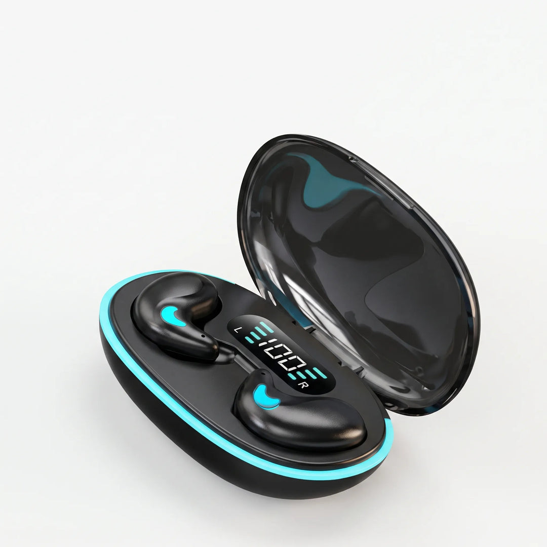 Wireless earbuds in charging case with active noise-cancelling feature