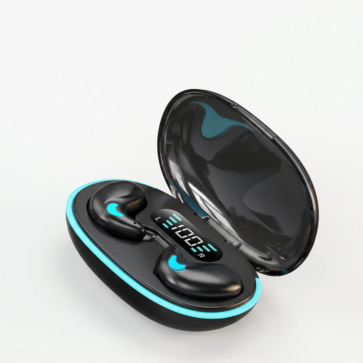 Wireless earbuds in charging case with active noise-cancelling feature