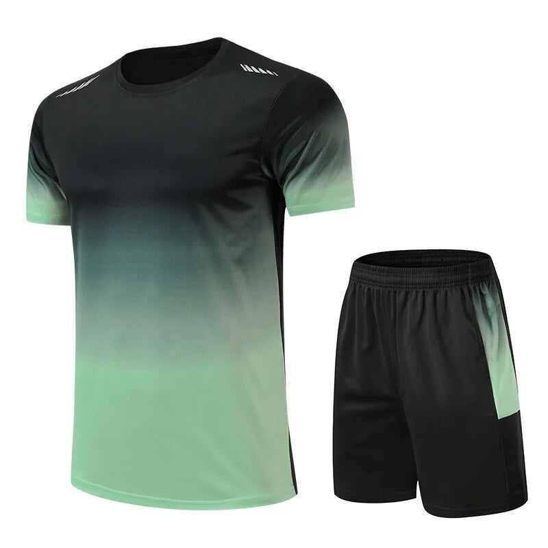 Activewear set featuring breathable short sleeve athletic t-shirt