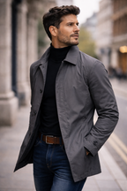 Bruce | Men’s Longline Button Front Coat
