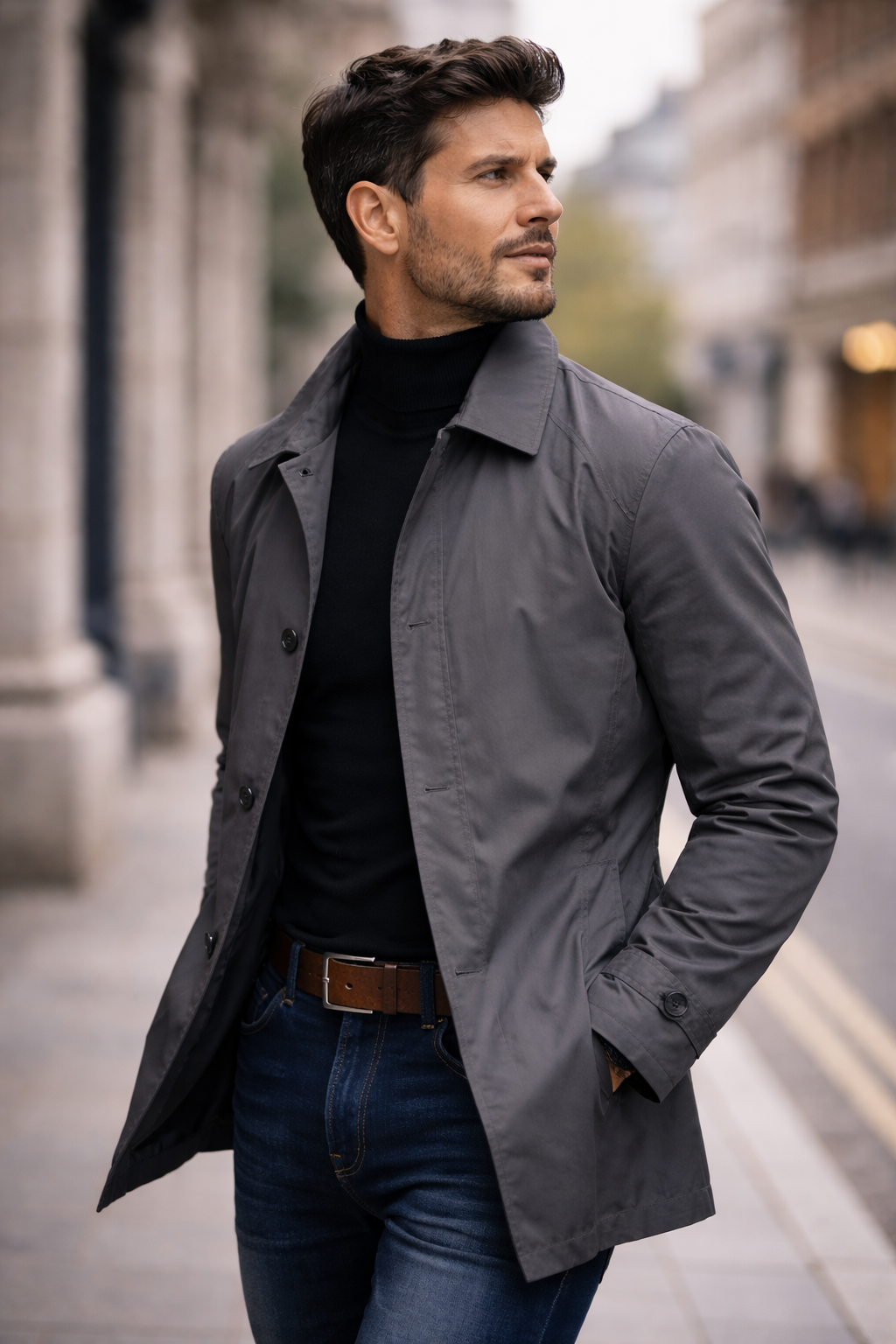 Bruce | Men’s Longline Button Front Coat