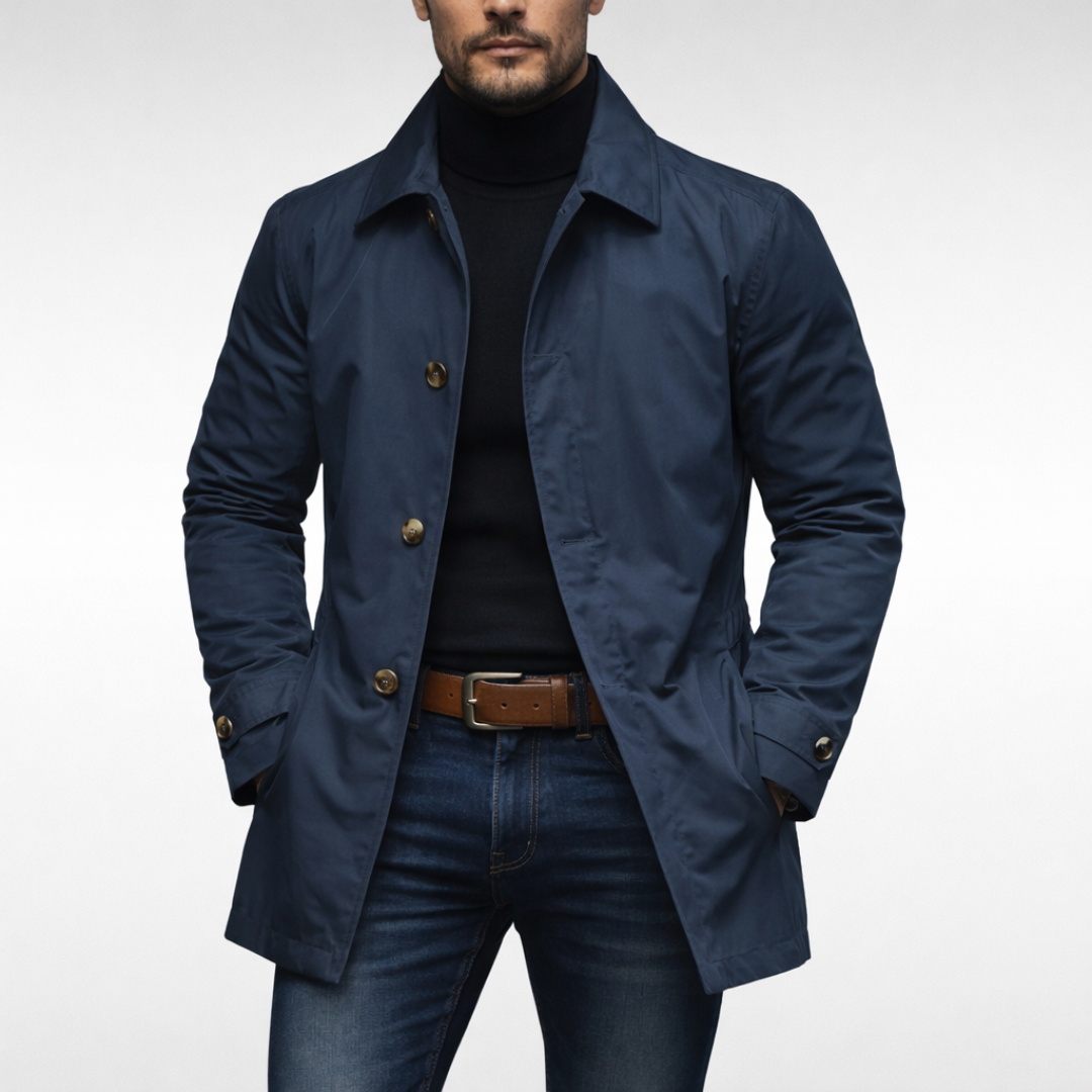 Bruce | Men’s Longline Button Front Coat