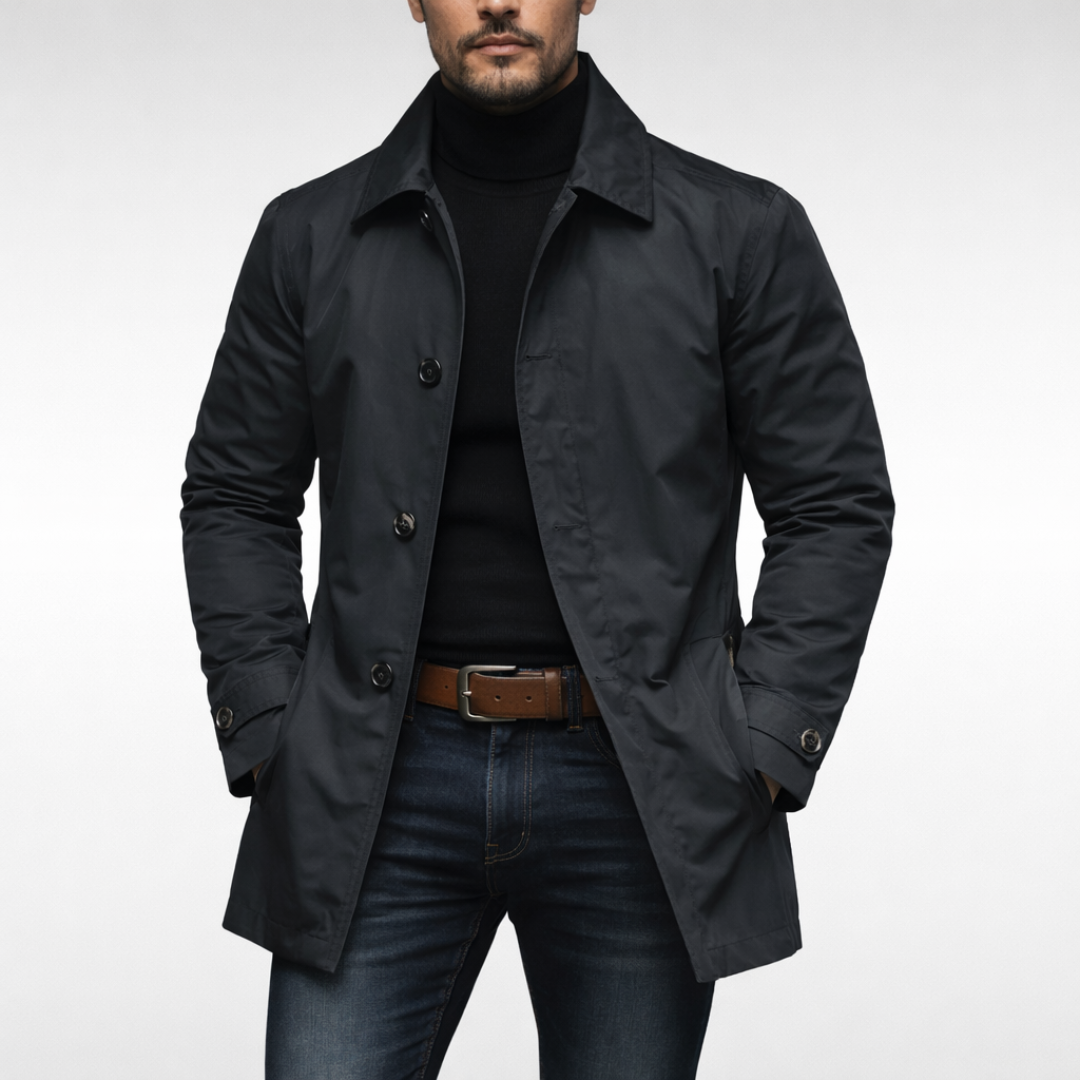 Bruce | Men’s Longline Button Front Coat