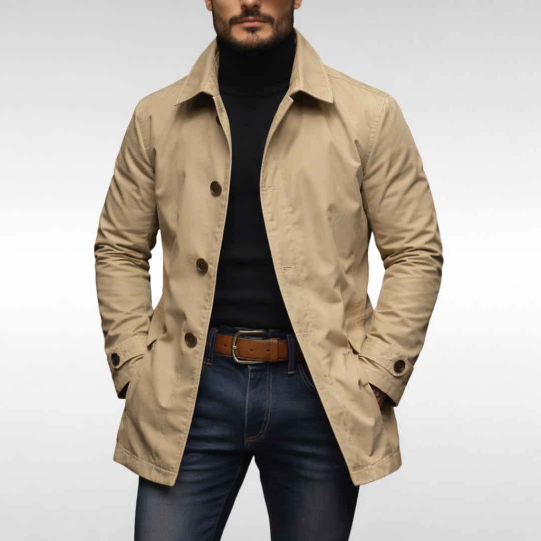 Bruce | Men’s Longline Button Front Coat