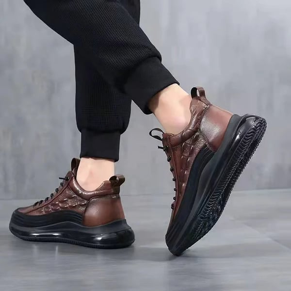 Stylish mens fashion sneakers in warm brown tone