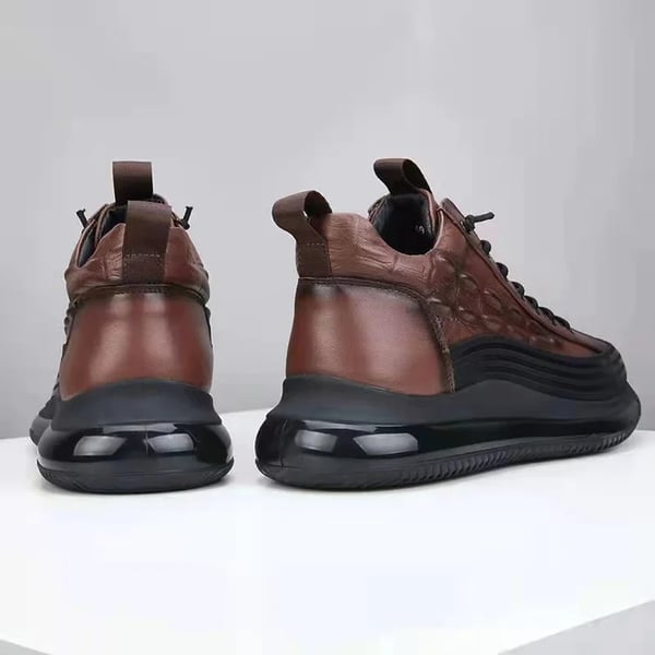 Mens luxury trainers in rich brown, premium casual footwear