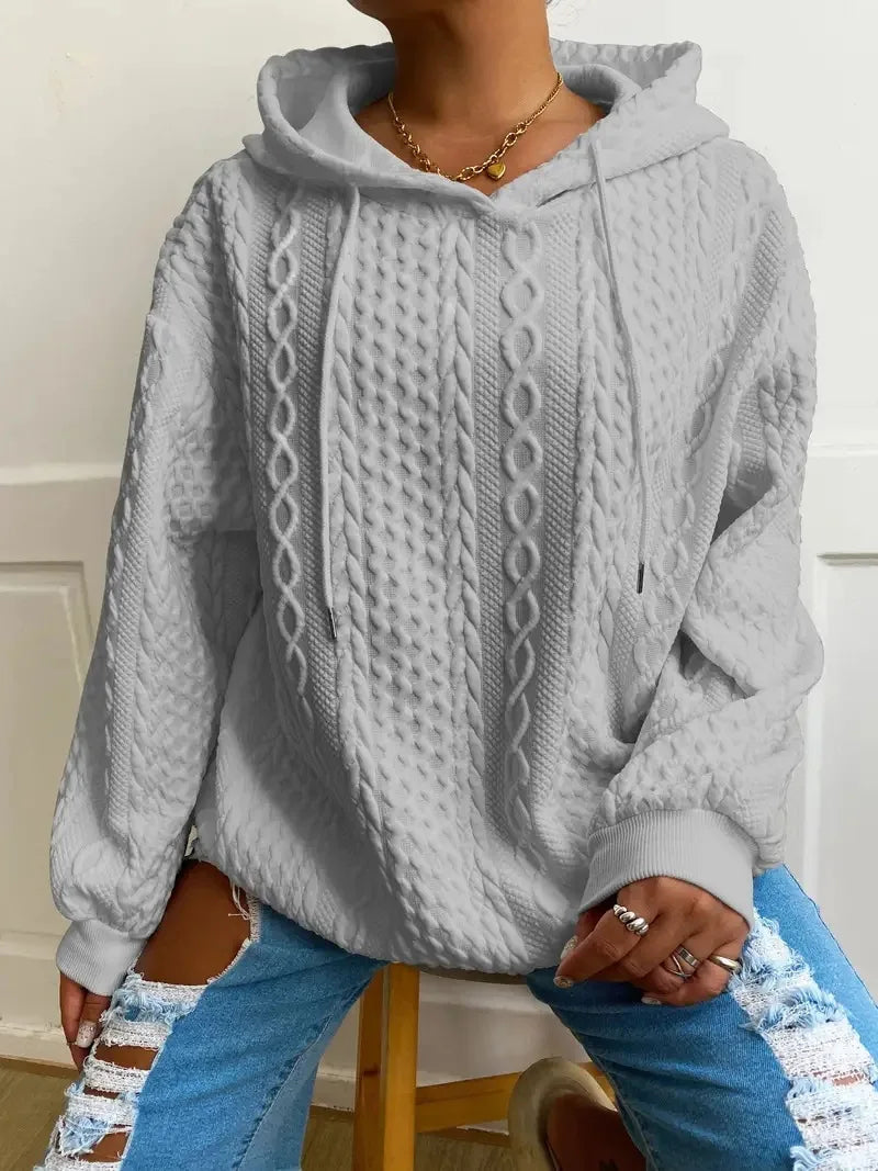 Lazielle | Women’s Cable Knit Hooded Sweater