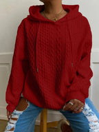 Lazielle | Women’s Cable Knit Hooded Sweater
