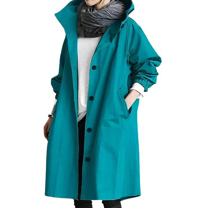 Close-up of waterproof fabric and taped seams on windproof outdoor jacket