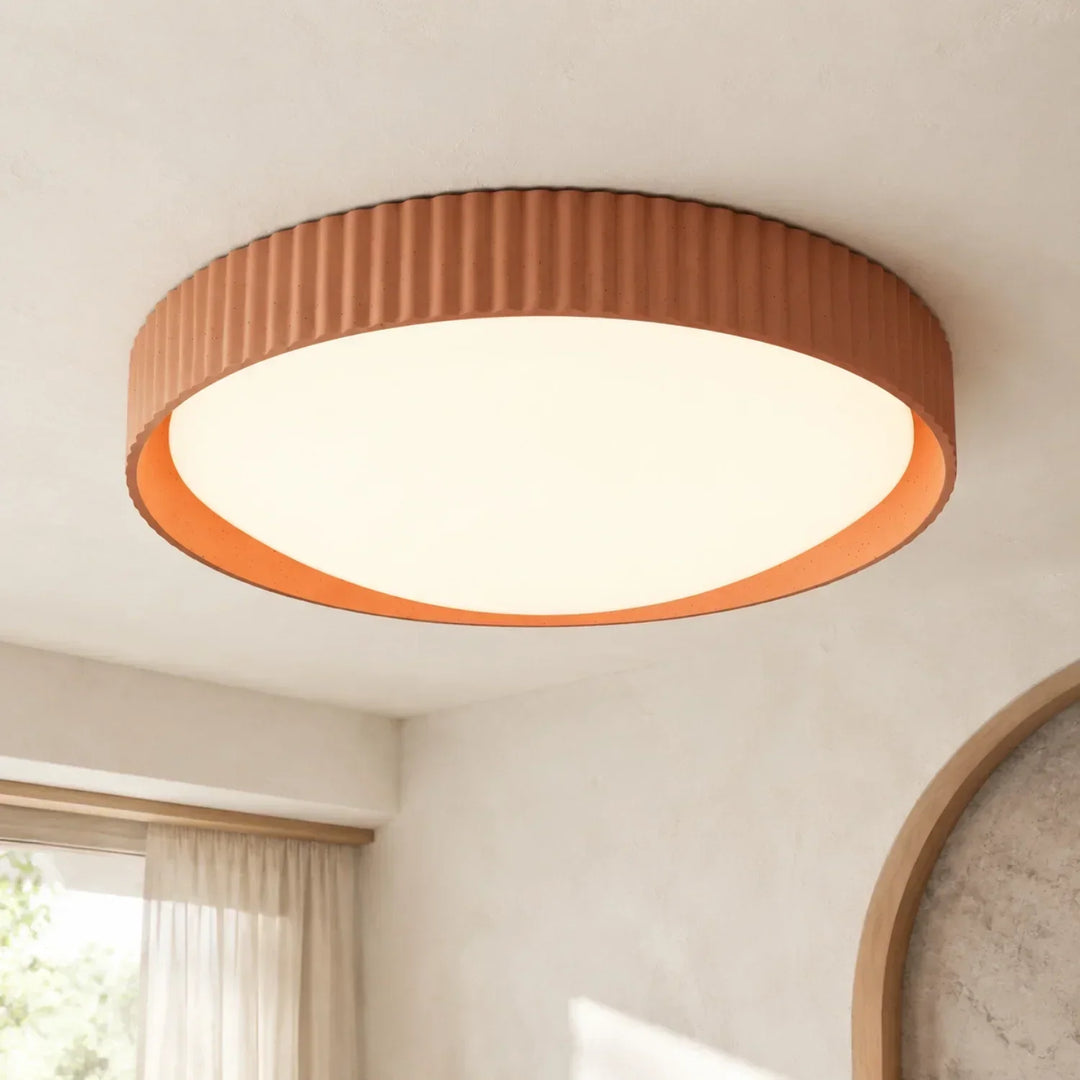 Argo concrete flush mount ceiling light, modern minimalist lamp for home decor