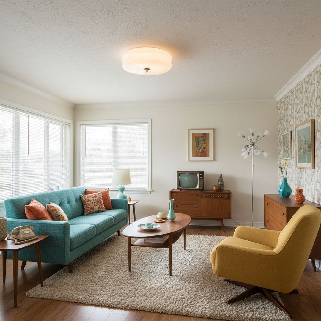 Modern LED ceiling fixture with classic art deco styling