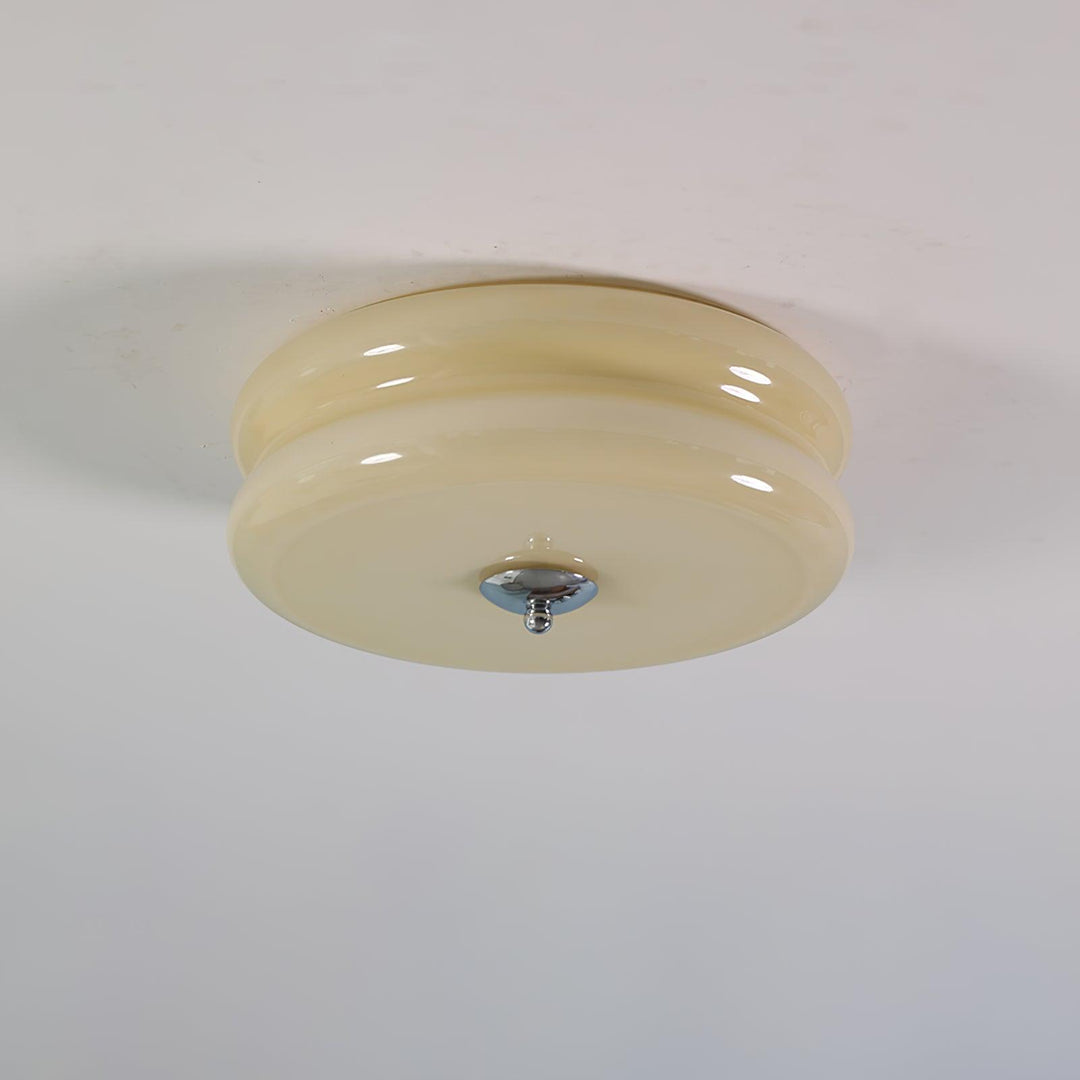 Quality LED ceiling fixture with retro art deco look