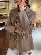 Lara | Women’s Wool Blend Tassel Blazer Jacket