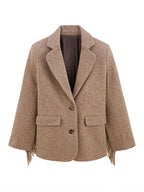 Lara | Women’s Wool Blend Tassel Blazer Jacket