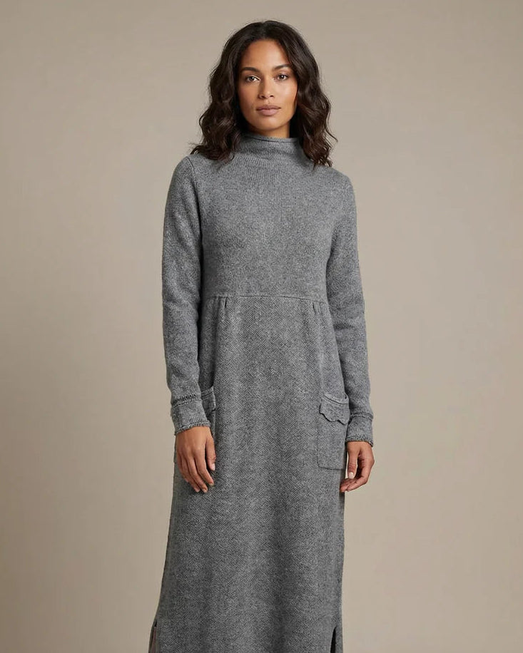 loose cowl neck sweater dress Handmade White Boucle Sweater Dress, Plus Size Turtleneck Tunic