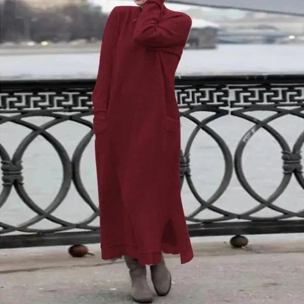 Eve | Women’s Cozy Cowl Neck Maxi Sweater Dress
